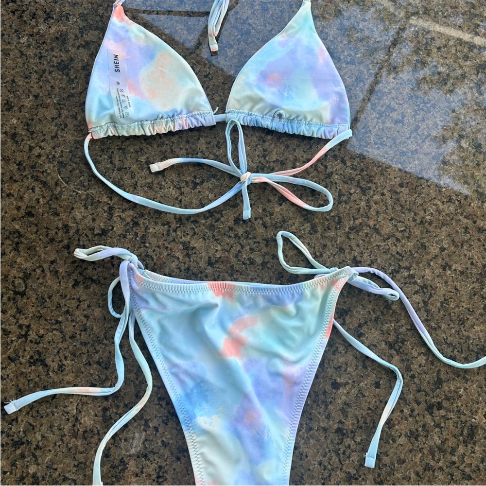 Colorful Tie-Dye Bikini Set.